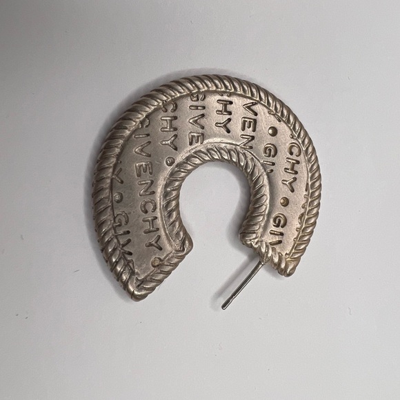 Givenchy Vintage Large logo spell out Hoop Earrings - Picture 3 of 6
